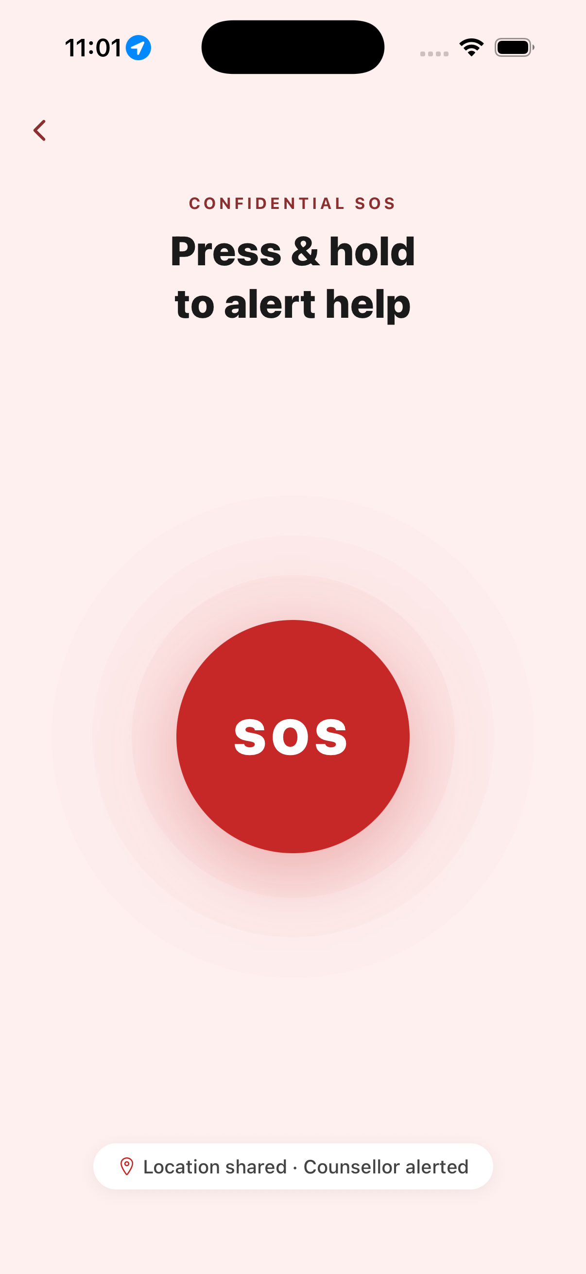 OCare app — One-tap SOS